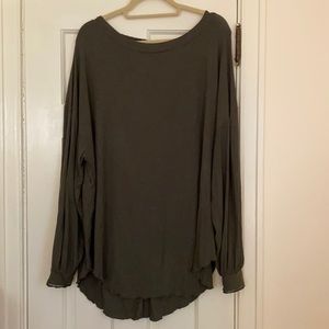 Open backed army green top